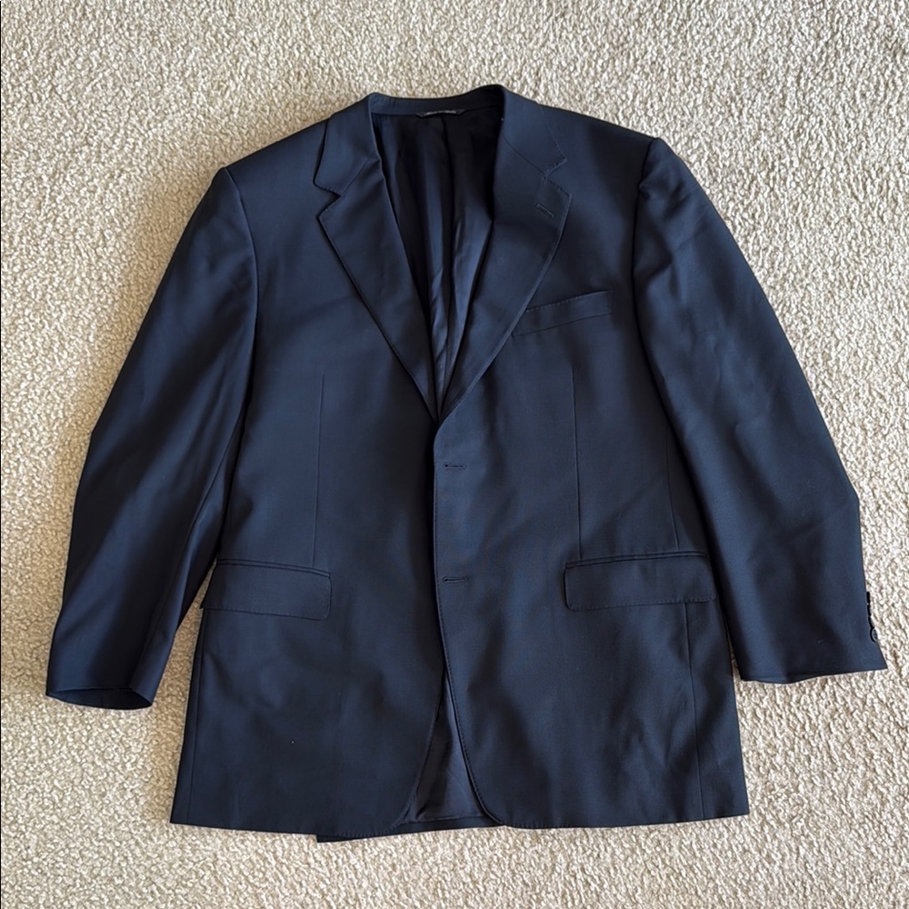 Canali Men's Black Travel‎ Blazer 100 % wool size 58 L (Euro size)